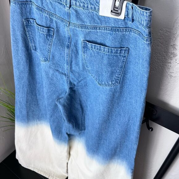 Missguided wide leg baggy high waist ombré jeans size 14 - Picture 4 of 14